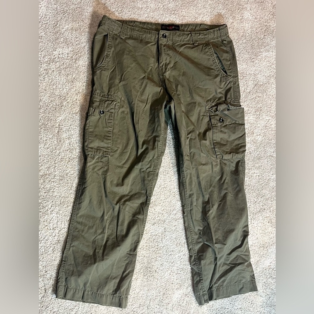 Y2K Cargo Pants Steve and Barry’s Size 41x30 Men’s Green Army Baggy Wide Leg